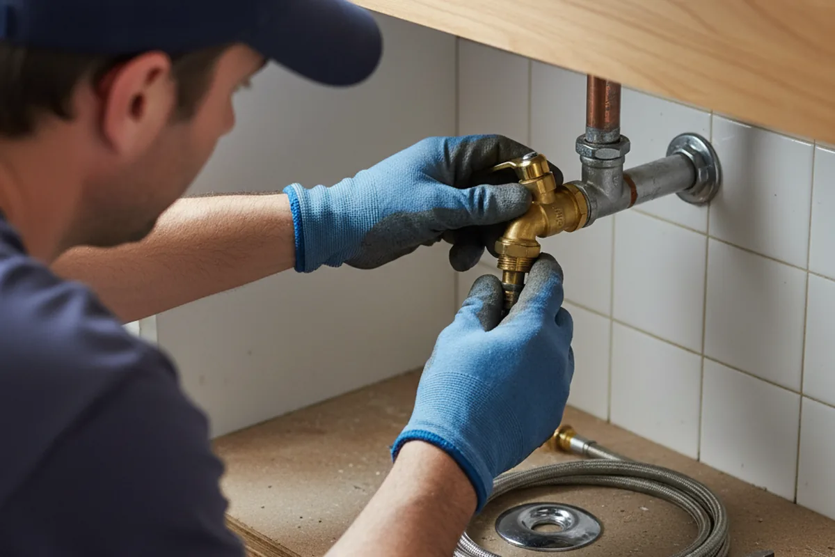 Shutoff valve and fitting work during Well Pump Repair in Tulsa